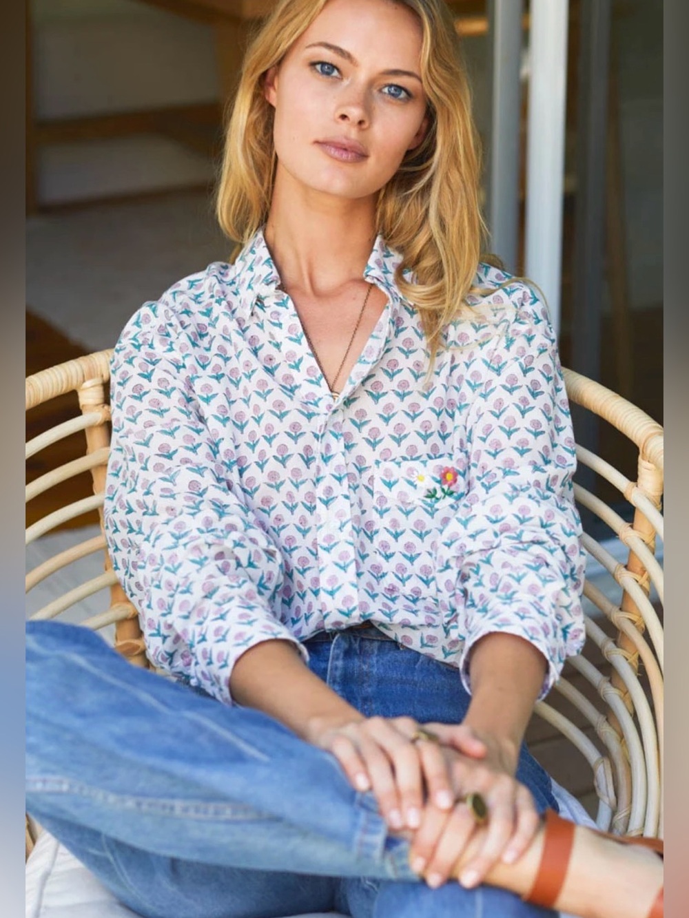 EMERSON FRY RYAN SHIRT - LITTLE FRANCES ROSE ORGANIC - India Collection